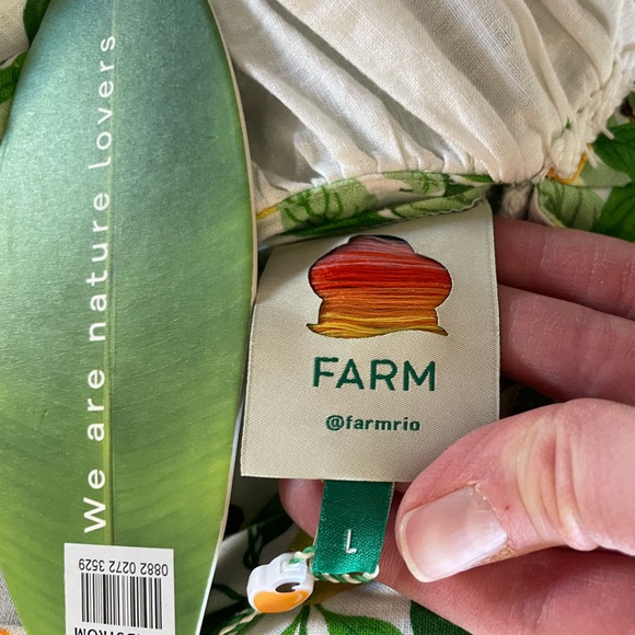 Farm Rio Papaya Salad Scarf Tie Back Midi Dress NWT - Picture 15 of 16